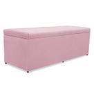 Recamier baú mavi 140cm tecido suede rosa