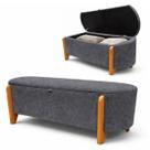 Recamier Baú Organizador Bouclé Retro Sapateira Quarto E Sala Pés Madeira 100cm Luxo Moderno Para Cama Solteiro