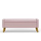 Recamier Bau Paris 1,20m Suede Rosa Bebe - Inova Decor