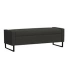 Recamier Bau Paris Base de Metal 1,20m Linho Preto - Inova Decorações