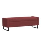Recamier Bau Paris Base de Metal 1,20m Suede Bordo - Inova Decorações