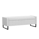Recamier Bau Paris Base de Metal 1,20m Suede Branco - Inova Decorações