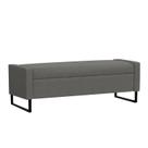 Recamier Bau Paris Base de Metal 1,20m Veludo Gafite - Inova Decorações