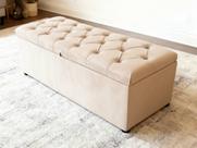 Recamier Bau Paris Queen Size 1,58M Veludo Bege