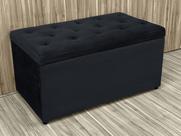 Recamier Baú Solteiro 88 Veludão Preto 504 Davi