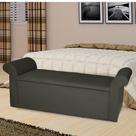 Recamier Baú Viena Queen 160 Cm Suede Cinza