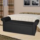 Recamier Baú Viena Queen 160 Cm Suede Preto