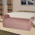 Recamier Baú Viena Queen 160 Cm Suede Rose