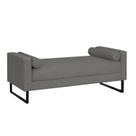 Recamier Berlim Base Metal 1,20m Linho Grafite - Inova Decorações