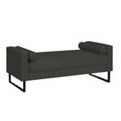 Recamier Berlim Base Metal 1,20m Linho Preto - Inova Decorações