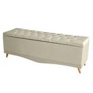 Recamier Calçadeira Baú Barcelona Queen 160 cm Botão Encapados Pés Palito Suede Porcelana Do Lar Móveis