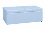 Recamier Calçadeira Baú Carla Para Quarto Cama Casal 140 cm Suede Azul Bebe Eli Móveis e Decoração