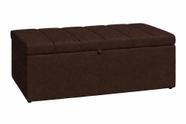Recamier Calçadeira Baú Carla Para Quarto Cama Casal 140 cm Suede Marrom Eli Móveis e Decoração