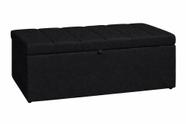 Recamier Calçadeira Baú Carla Para Quarto Cama Casal 140 cm Suede Preto Do Lar Móveis e Decoração