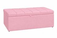 Recamier Calçadeira Baú Carla Para Quarto Cama Casal 140 cm Suede Rosa Eli Móveis e Decoração