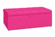 Recamier Calçadeira Baú Carla Para Quarto Cama Casal 140 cm Suede Rosa Pink Do Lar Móveis e Decoração
