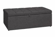Recamier Calçadeira Baú Carla Para Quarto Cama Queen 160 cm Suede Grafite Eli Móveis e Decoração