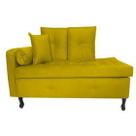 Recamier Calçadeira Cancun 1,38 cm Suede Amarelo - Casa & Estofados