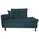 Recamier Calçadeira Cancun 1,38 cm Suede Azul Royal - Casa & Estofados