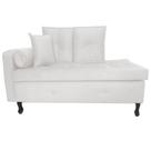 Recamier Calçadeira Cancun 1,38 cm Suede Branco - Casa & Estofados