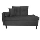 Recamier Calçadeira Cancun 1,38 cm Suede Grafite - Casa & Estofados
