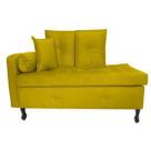 Recamier Calçadeira Cancun 1,58 cm Suede Amarelo - Casa & Estofados