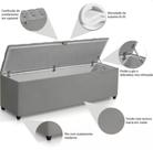 Recamier Calçadeira Com Baú Estofado Mannu Cinza 80 cm