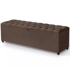 Recamier Calçadeira Com Baú Estofado Mannu Marrom 80 cm