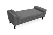 Recamier Calçadeira Fênix Baú Estofado Quarto Casal 140cm Suede Cinza - LM DECOR