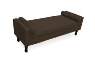 Recamier Calçadeira Fênix Baú Estofado Quarto Solteiro 90cm Suede Marrom - LM DECOR