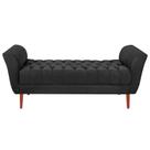 Recamier Calçadeira Grécia 140CM Poliéster MDF Preto SMF Decor