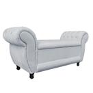 Recamier com Baú Grécia 195 cm Namoradeira Calçadeira Suede Cinza M11 - D'Rossi