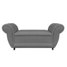 Recamier com Baú Grécia Namoradeira Calçadeira Suede Grafite Recamier com Baú Grécia Namoradeira Calçadeira Suede Grafite