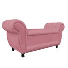 Recamier com Baú Grécia Namoradeira Calçadeira Suede Rose