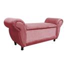 Recamier com Baú Itália Suede Rose