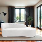 Recamier Curvo Orgânico 140cm 2 Lugares Lado Direito para Sala Estar Bouclé Paris