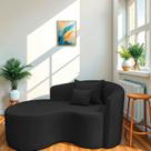 Recamier Curvo Orgânico 150cm 2 Lugares Lado Esquerdo para Sala de Estar Bouclé Londres