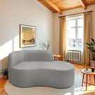 Recamier Curvo Orgânico 160cm 2 Lugares Lado Direito para Sala ou Quarto Bouclé Japão Recamier Curvo Orgânico 160cm 2 Lugares Lado Direito para Sala ou Quarto Bouclé Japão