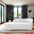 Recamier Curvo Orgânico 160cm 2 Lugares Lado Esquerdo para Sala de Estar Bouclé Paris