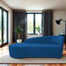Recamier Curvo Orgânico 160cm 2 Lugares Lado Esquerdo para Sala de Estar Linho Paris