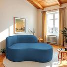 Recamier Curvo Orgânico 180cm 3 Lugares Lado Direito para Sala ou Quarto Linho Japão Recamier Curvo Orgânico 180cm 3 Lugares Lado Direito para Sala ou Quarto Linho Japão