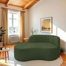 Recamier Curvo Orgânico 200cm 3 Lugares Lado Esquerdo para Sala ou Quarto Linho Japão Recamier Curvo Orgânico 200cm 3 Lugares Lado Esquerdo para Sala ou Quarto Linho Japão