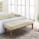 Recamier Decorativo 140cm Base Madeira Maciça Kors Veludo Bege G63 - Gran Belo