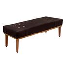Recamier Decorativo 140cm Kors Suede Pés de Madeira Café G63 - Gran Belo