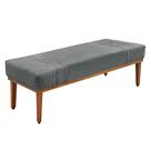 Recamier Decorativo 140cm Kors Veludo Pés de Madeira Cinza G63 - Gran Belo