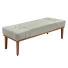 Recamier Decorativo 140cm Kors Veludo Pés de Madeira Prata G63 - Gran Belo