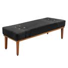 Recamier Decorativo 140cm Kors Veludo Pés de Madeira Preto G63 - Gran Belo