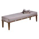 Recamier Decorativo 140cm Martínez Linho Pés Madeira Bege/Natural G62 - Gran Belo