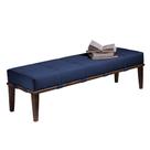 Recamier Decorativo 140cm Martínez Veludo Pés Madeira Azul/Imbúia G62 - Gran Belo Recamier Decorativo 140cm Martínez Veludo Pés Madeira Azul/Imbúia G62 - Gran Belo