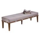 Recamier Decorativo 160cm Martínez Linho Pés Madeira Bege/Natural G62 - Gran Belo